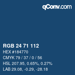 Color code: RGB 24 71 112 | qconv.com