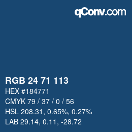 Color code: RGB 24 71 113 | qconv.com