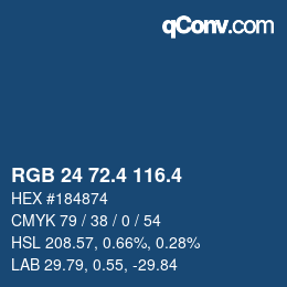 カラーコード: RGB 24 72.4 116.4 | qconv.com