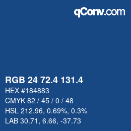 カラーコード: RGB 24 72.4 131.4 | qconv.com