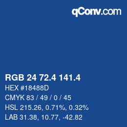 カラーコード: RGB 24 72.4 141.4 | qconv.com