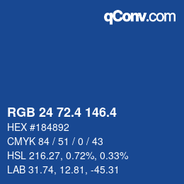 カラーコード: RGB 24 72.4 146.4 | qconv.com