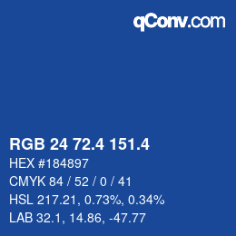 カラーコード: RGB 24 72.4 151.4 | qconv.com