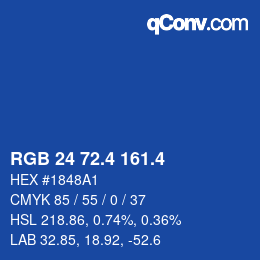カラーコード: RGB 24 72.4 161.4 | qconv.com