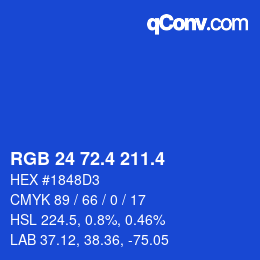 カラーコード: RGB 24 72.4 211.4 | qconv.com