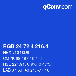 カラーコード: RGB 24 72.4 216.4 | qconv.com