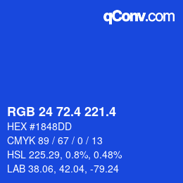 カラーコード: RGB 24 72.4 221.4 | qconv.com