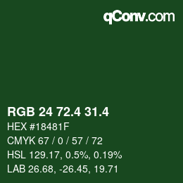カラーコード: RGB 24 72.4 31.4 | qconv.com