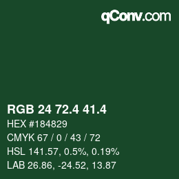 カラーコード: RGB 24 72.4 41.4 | qconv.com