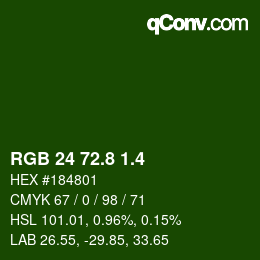 カラーコード: RGB 24 72.8 1.4 | qconv.com