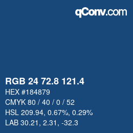 カラーコード: RGB 24 72.8 121.4 | qconv.com