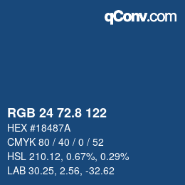 カラーコード: RGB 24 72.8 122 | qconv.com