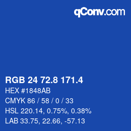 カラーコード: RGB 24 72.8 171.4 | qconv.com