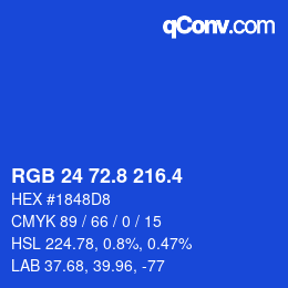 カラーコード: RGB 24 72.8 216.4 | qconv.com