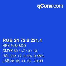 カラーコード: RGB 24 72.8 221.4 | qconv.com