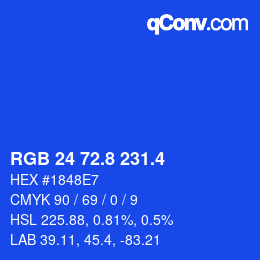 カラーコード: RGB 24 72.8 231.4 | qconv.com