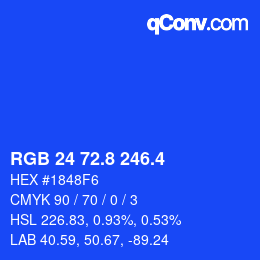 カラーコード: RGB 24 72.8 246.4 | qconv.com