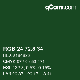 カラーコード: RGB 24 72.8 34 | qconv.com
