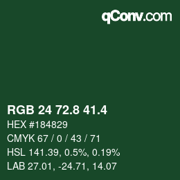 カラーコード: RGB 24 72.8 41.4 | qconv.com