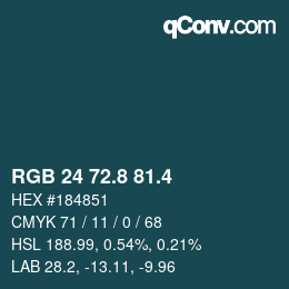 カラーコード: RGB 24 72.8 81.4 | qconv.com