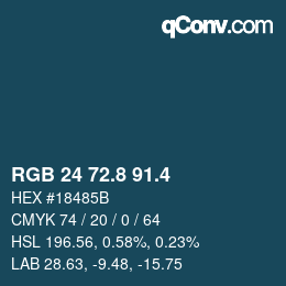 カラーコード: RGB 24 72.8 91.4 | qconv.com