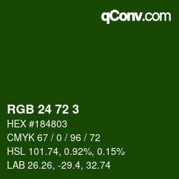 カラーコード: RGB 24 72 3 | qconv.com