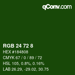 Color code: RGB 24 72 8 | qconv.com