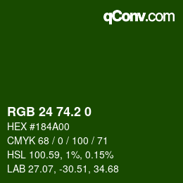 カラーコード: RGB 24 74.2 0 | qconv.com