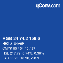 カラーコード: RGB 24 74.2 159.6 | qconv.com