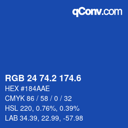 カラーコード: RGB 24 74.2 174.6 | qconv.com