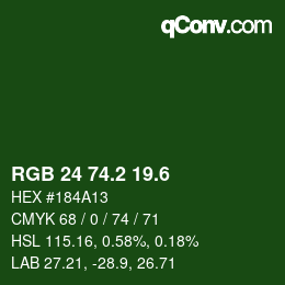 カラーコード: RGB 24 74.2 19.6 | qconv.com