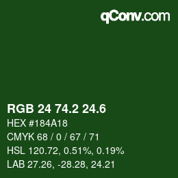 カラーコード: RGB 24 74.2 24.6 | qconv.com