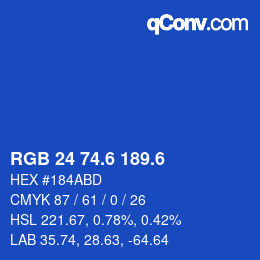 カラーコード: RGB 24 74.6 189.6 | qconv.com