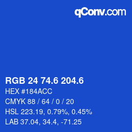 カラーコード: RGB 24 74.6 204.6 | qconv.com
