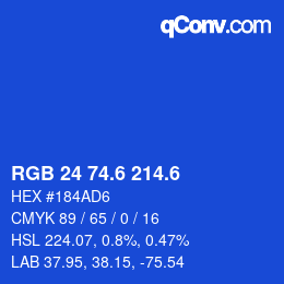 カラーコード: RGB 24 74.6 214.6 | qconv.com