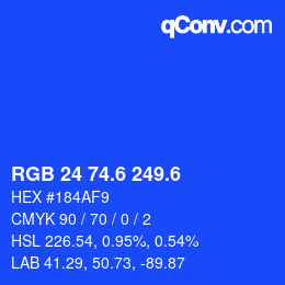 カラーコード: RGB 24 74.6 249.6 | qconv.com