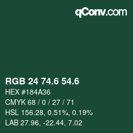カラーコード: RGB 24 74.6 54.6 | qconv.com