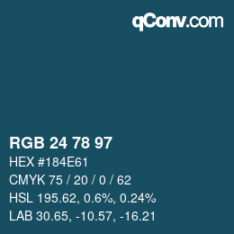 Color code: RGB 24 78 97 | qconv.com