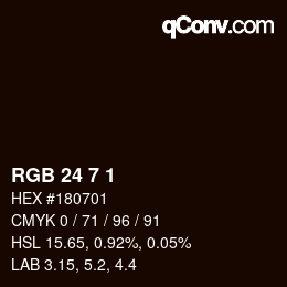 颜色代码: RGB 24 7 1 | qconv.com