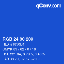 Color code: RGB 24 80 209 | qconv.com