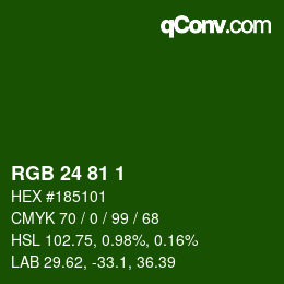 Color code: RGB 24 81 1 | qconv.com