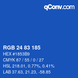 カラーコード: RGB 24 83 185 | qconv.com