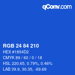 Color code: RGB 24 84 210 | qconv.com