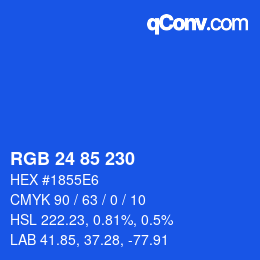 Color code: RGB 24 85 230 | qconv.com