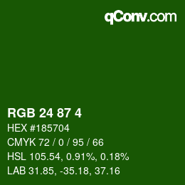 Color code: RGB 24 87 4 | qconv.com