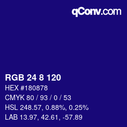 颜色代码: RGB 24 8 120 | qconv.com