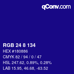 Color code: RGB 24 8 134 | qconv.com