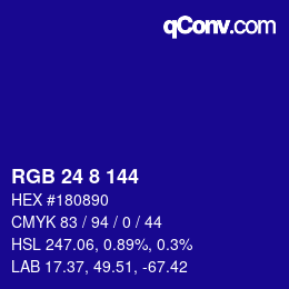 Color code: RGB 24 8 144 | qconv.com