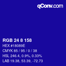 Color code: RGB 24 8 158 | qconv.com