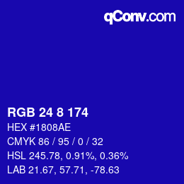 Color code: RGB 24 8 174 | qconv.com